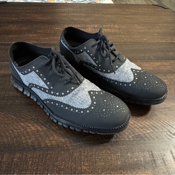Cole Haan Other - Cole Haan ZEROGRAND Wingtip Oxford Black Silver Reflective Stitch Mens 9.5 M